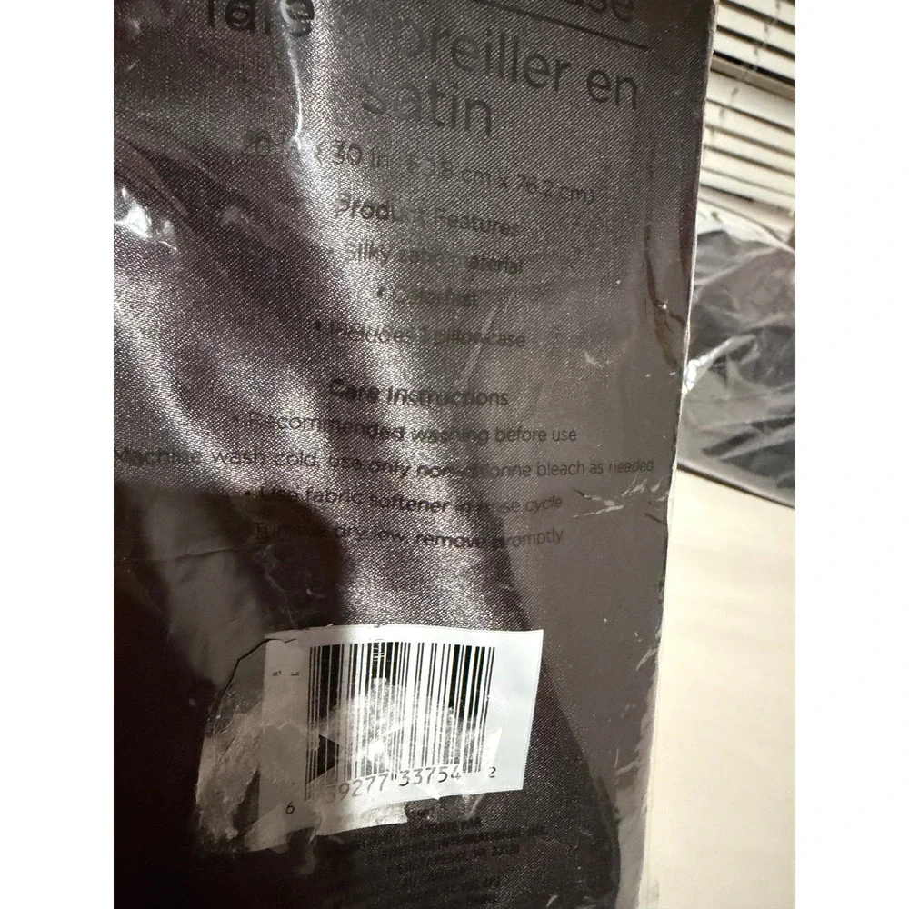 Satin Pillowcase Black Standard Size Silky Soft Smooth Hair Skin 20 x 30